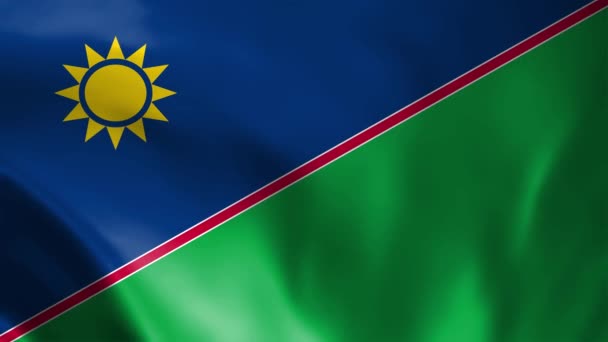 Bandeira Namíbia Acenando Animação Looping Perfeito Fundo Vídeo Cores Oficiais — Vídeo de Stock