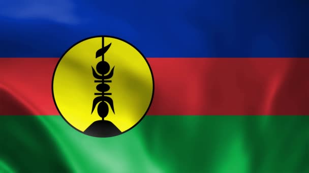 Nya Kaledoniens Flagga Nationell Nya Kaledonien Flagga Viftar Flagga Nya — Stockvideo