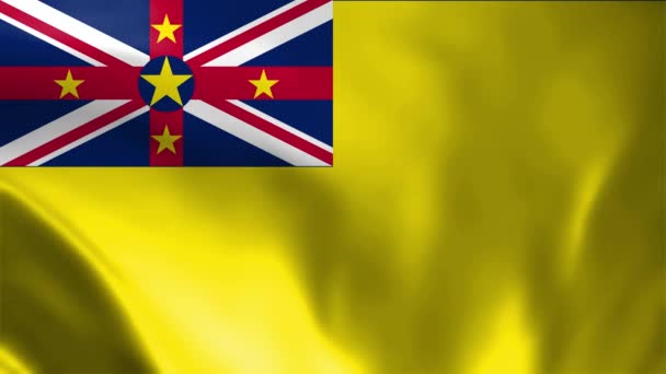 Niue Bandera Ondeando Animación Bucle Perfecto Fondo Vídeo Colores Oficiales — Vídeos de Stock
