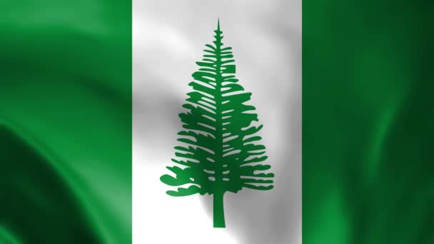 Norfolk Island Bandera Ondeando Animación Bucle Perfecto Fondo Vídeo Colores — Vídeos de Stock