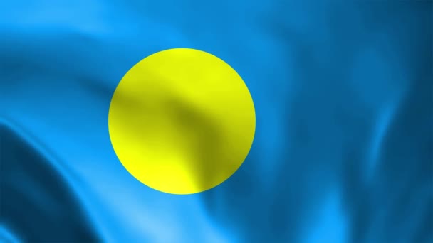 Palau Flag Waving Animation Perfect Looping Video Background Official Colors — Stock Video