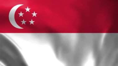 Singapur bayrağı. Singapur Bayrağı Kusursuz Döngü Canlandırması. 4k.