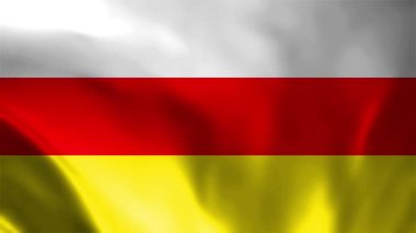 Güney Osetya bayrağı dalgalanması, mükemmel döngü, 4K video arkaplan, resmi renkler, Ulusal Güney Osetya bayrak animasyonu 4k en iyi seçim ve görüntüler için takım elbise