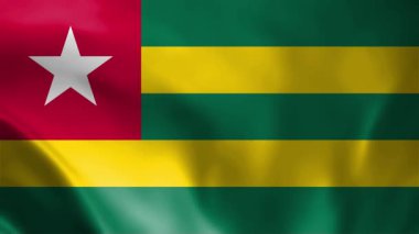 Togo bayrak sallama animasyonu, mükemmel döngü, 4K video arkaplan, resmi renkler, Ulusal Togo bayrak animasyonu arka plan 4k en iyi seçim ve çekim için takım elbise
