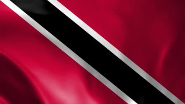 Trinidad ve Tobago bayrağın bayrak dokusunu sallıyor ve arka planda 3D animasyon.