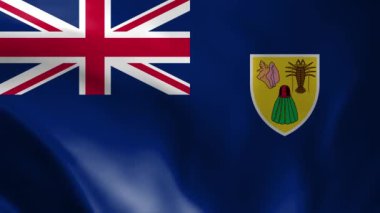 Turks ve Caicos bayrağı, Turks ve Caicos 3 boyutlu animasyon bayrağı rüzgarda sallanıyor. 4K Türkleri ve Caicos Bayrak Canlandırması kumaş dokusuyla dalgalanıyor.