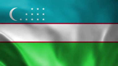 Özbekistan bayrağı dalgalanması, mükemmel döngü, 4K video arkaplan, resmi renkler, Ulusal Özbekistan bayrak animasyonu 4k en iyi seçim ve görüntüleriniz için takım elbise