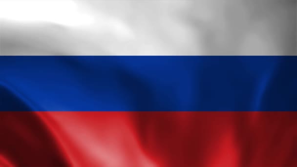 Російський Національний Прапор Махав Вітром Безшовна Циклічна Анімація Російського Махаючого — стокове відео