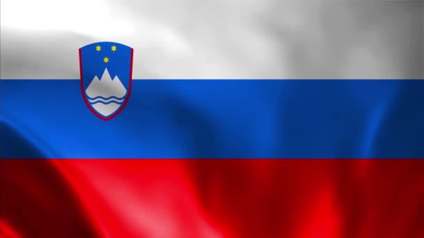 Flaga Słowenii Animacja Machanie Doskonały Pętli Tło Wideo Oficjalne Kolory — Wideo stockowe