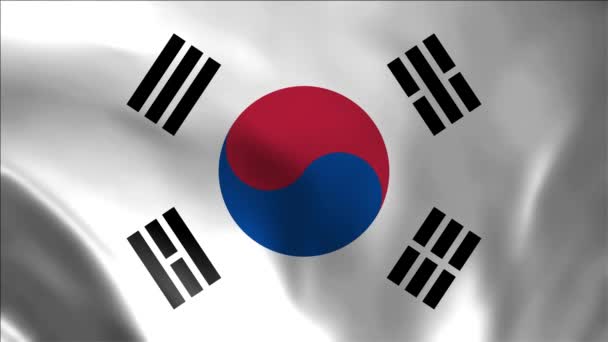 Анимация Национального Символа Восточной Азии Республики Южная Корея Государственный Флаг — стоковое видео