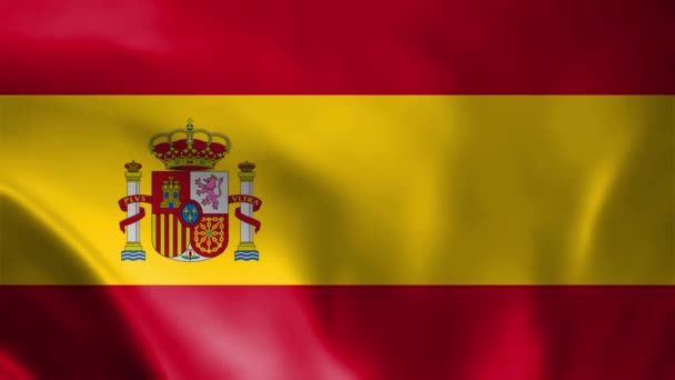 Spaniens Flagga Flaggan Fladdrar Vinden Animering Spaniens Flagga Fladdrar Vinden — Stockvideo