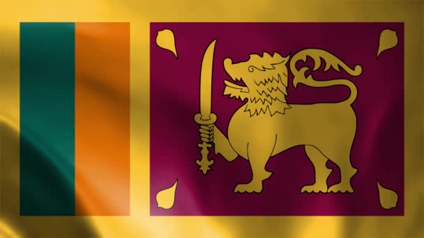 Sri Lanka Bandeira Acenando — Vídeo de Stock