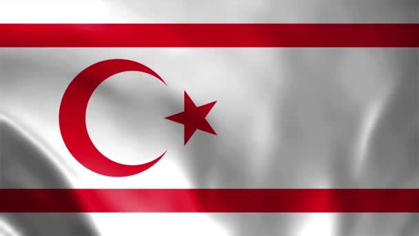 Norra Cypern Viftar Med Flaggan Nationell Norra Cypern Flagga Vinka — Stockvideo