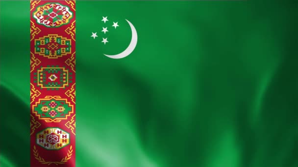 Bandeira Turquemenistão Bandeira Turquemenistão Bandeira Turquemenistão Acenando Animação Bandeira Turquemenistão — Vídeo de Stock