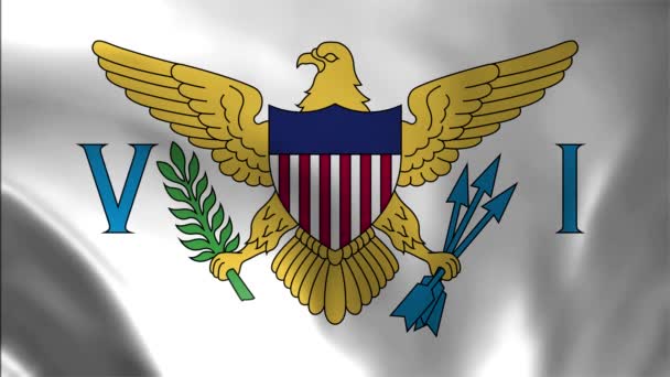 Vereinigte Staaten Jungferninseln Flagge Schwenken Animation Amerikanische Jungferninseln Schwenken Flagge — Stockvideo