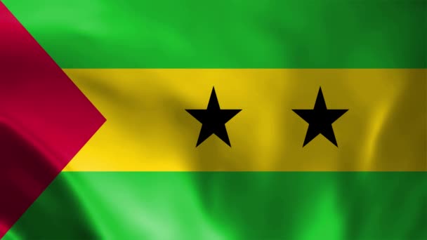Sao Tomé Principe Sventolano Bandiera Animazione Loop Senza Soluzione Continuità — Video Stock