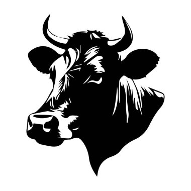 inek başı siluet vektörü