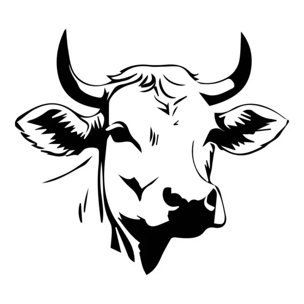 inek başı siluet vektörü