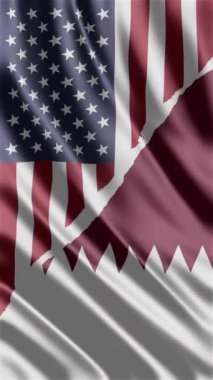 ABD ve Katar bayrak sallıyor, Amerika Katar bayrağına karşı video