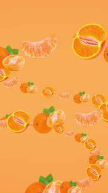 Mandarin ve Mandarin Dilimleri girdap arkaplanı