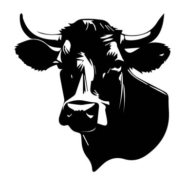 cow head silhouette vector clipart