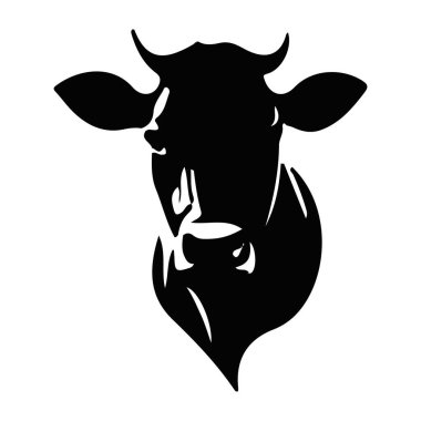 inek başı siluet vektörü