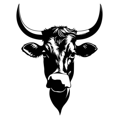 inek başı siluet vektörü