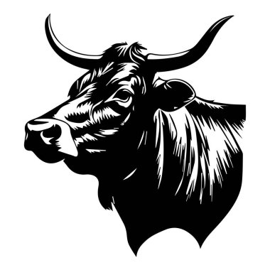 cow head silhouette vector clipart