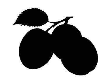 Erik vektörü resim silueti, erik çizimi, erik işareti