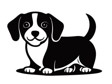 çizgi film sevimli köpek çizim vektörü