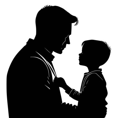 baba ve çocuk siluet vektörü