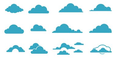 Bulutlar Icon set vektör çizim