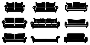 Siyah koltuk vektör kümesi.