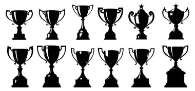 Kupa seti. Ödül ödülleri. vektör illüstrasyonu