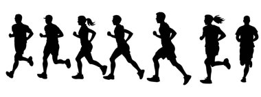 vektör siluetleri beyaz arkaplandaki insanları.