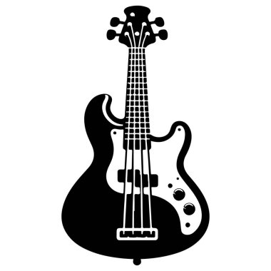 Gitar ikonu. Web için basit bir müzik vektör simgesi çizimi