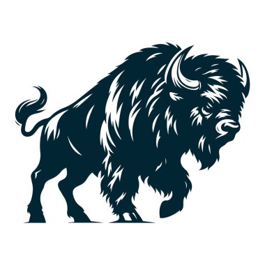 Tasarım için Öfkeli Bufalo Silüet Vektörü