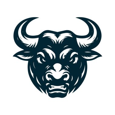 Logo ve Parmak İzleri İçin Saldırgan Boğa Silueti
