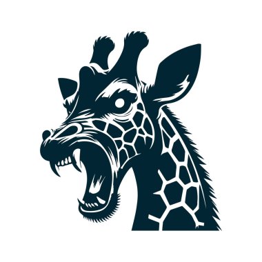 Saldırgan Duruşlu Zürafa Silueti