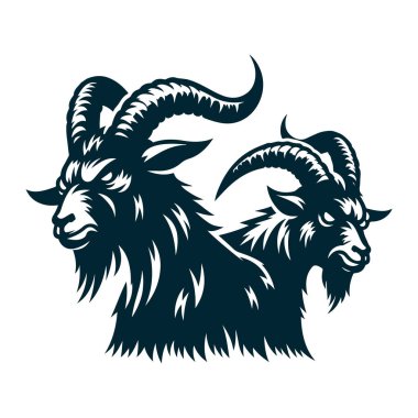 Yükseltilmiş Boynuzlu Keçi Silueti