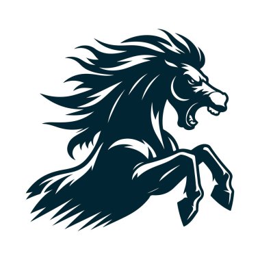 Mavi at kafası silueti