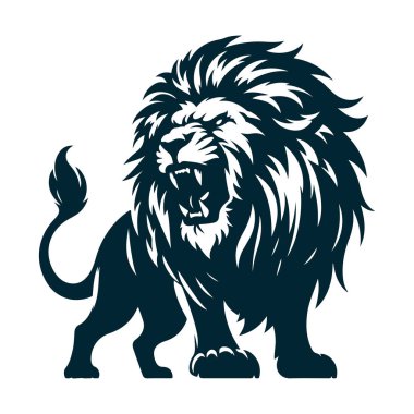 Aslan başlı logo tasarımı. vektör