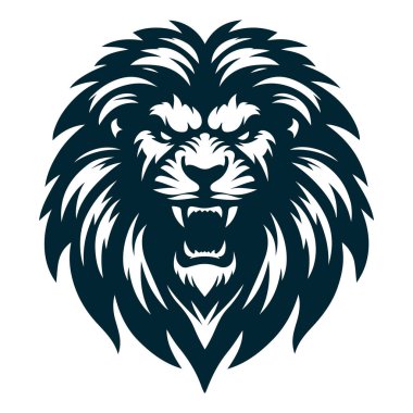 Vektör aslan logosu. Aslan başının vektör illüstrasyonu.