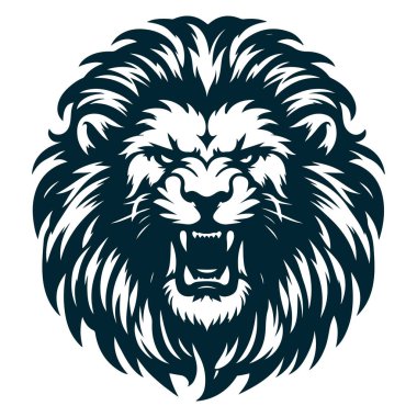 Aslan logosu çizimi. Vektör aslan başı. aslan logo şablonu.