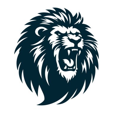 Aslan başı ve taç vektör çizim tasarımı