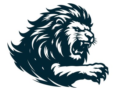 Bir aslanın vektör görüntüsü. aslan logosu tasarımı.