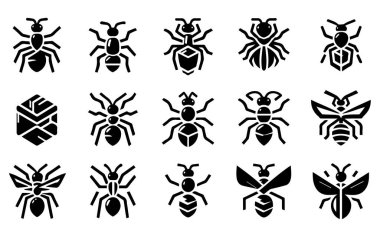 Böcek Temalı Tasarımlar için Karınca Silueti Logosu