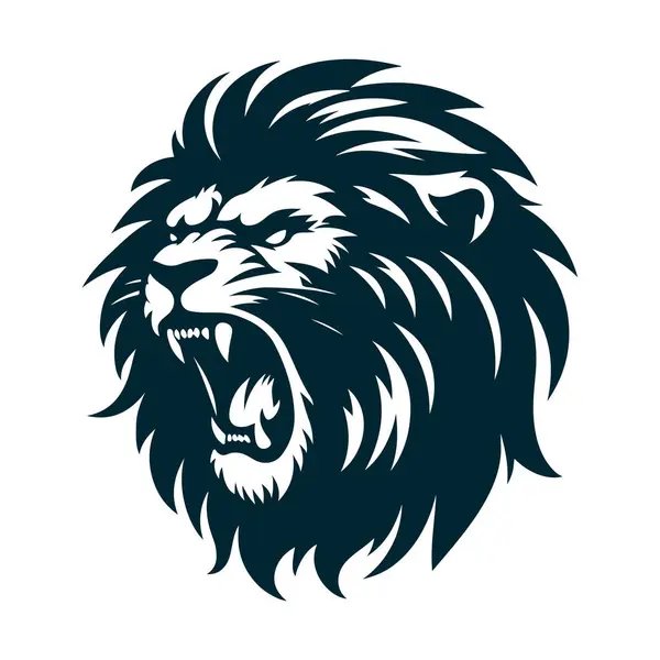 Aslan başı logo vektör illüstrasyon tasarımı