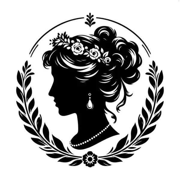 Çelenkli bir kadının vektör çizimi