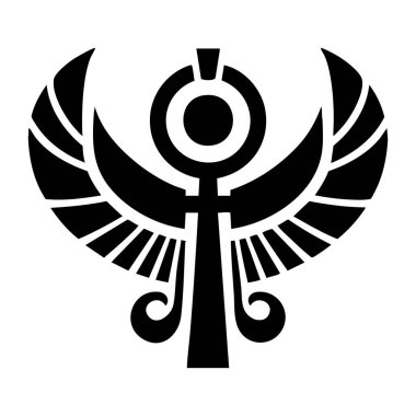 Mısır hiyeroglif ikonu, vektör. Mısır hiyerogliflerinin imzası.